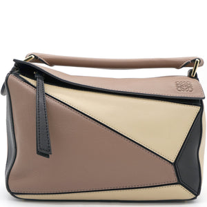 Tri-Colour Leather Small Puzzle Shoulder Bag
