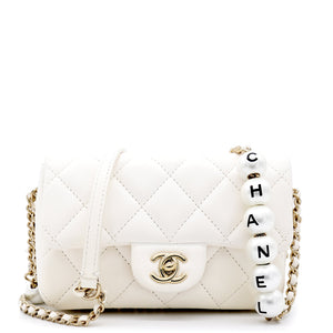 Lambskin Quilted Small My Precious Flap White
