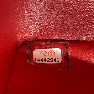 Quilted Jumbo Double Flap Patent Leather Red