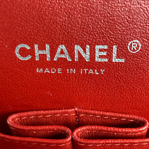 Quilted Jumbo Double Flap Patent Leather Red