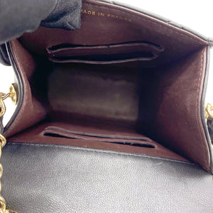 Lambskin Quilted Small Vertical Flap with Chain Black