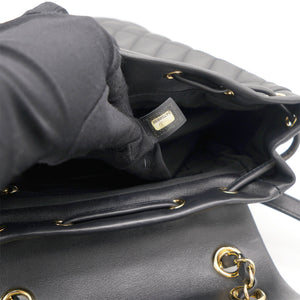 Calfskin Quilted Small Urban Spirit Backpack Black