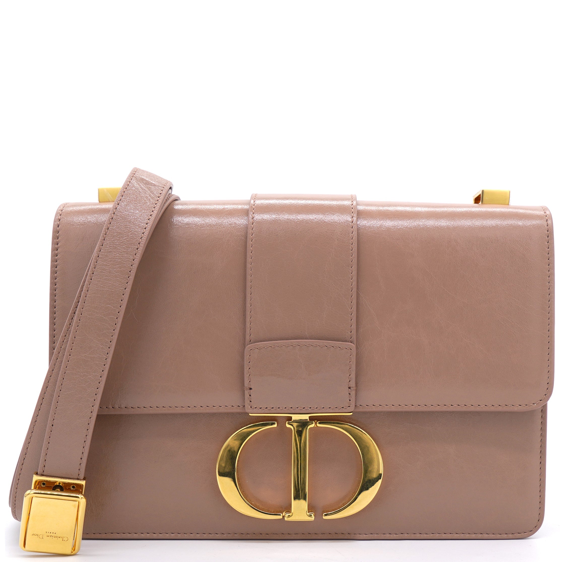 Shiny Crinkled Lambskin 30 Montaigne Flap Bag Fard