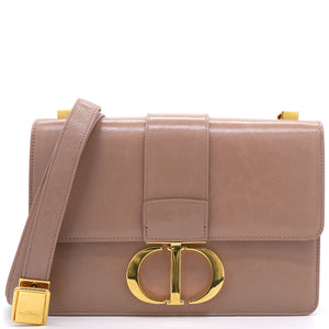 Shiny Crinkled Lambskin 30 Montaigne Flap Bag Fard
