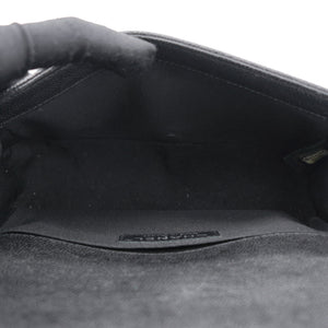 Black Quilted Caviar Leather Small Boy Flap Bag
