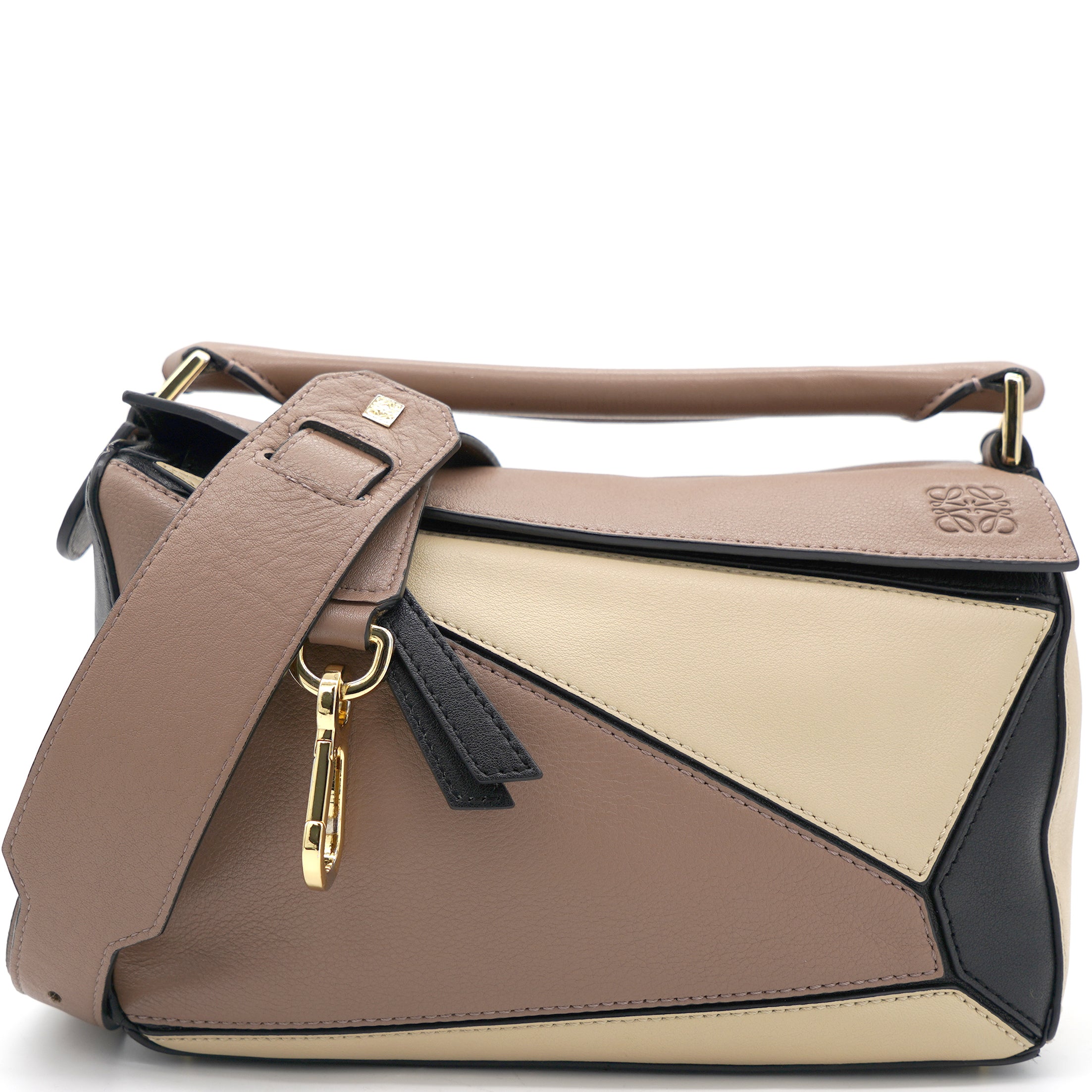 Tri-Colour Leather Small Puzzle Shoulder Bag