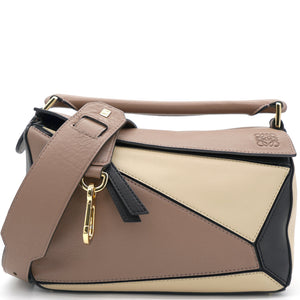 Tri-Colour Leather Small Puzzle Shoulder Bag