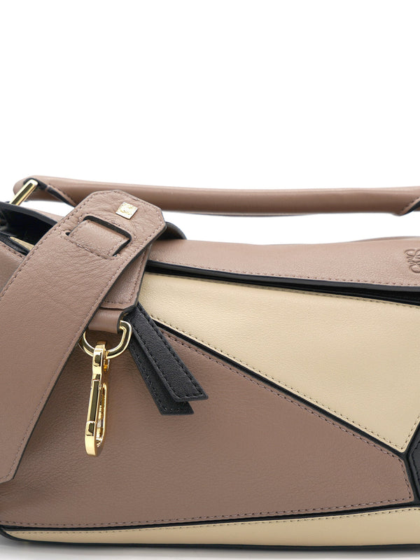 Tri-Colour Leather Small Puzzle Shoulder Bag