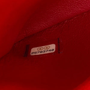 Calfskin Chevron Stitched Small Coco Flap Bag Red
