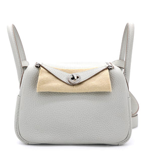 Taurillon Clemence Mini Lindy 20 Gris Pearle