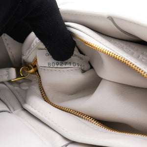 White Padded Leather Cassette Crossbody Bag