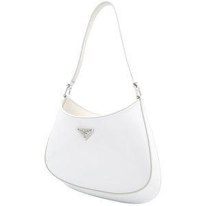 Cleo Brushed Leather Shoulder Bag White