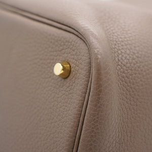 Clemance Leather Picotin Lock 22 Bag Etoupe