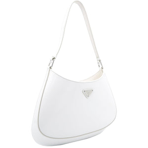 Cleo Brushed Leather Shoulder Bag White