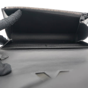 Graphic Print Leather Twist Wallet on Chain