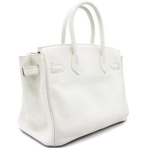 Birkin 30 Tote Clemence White