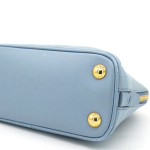 Blue Saffiano Lux Leather Mini Promenade Crossbody Bag