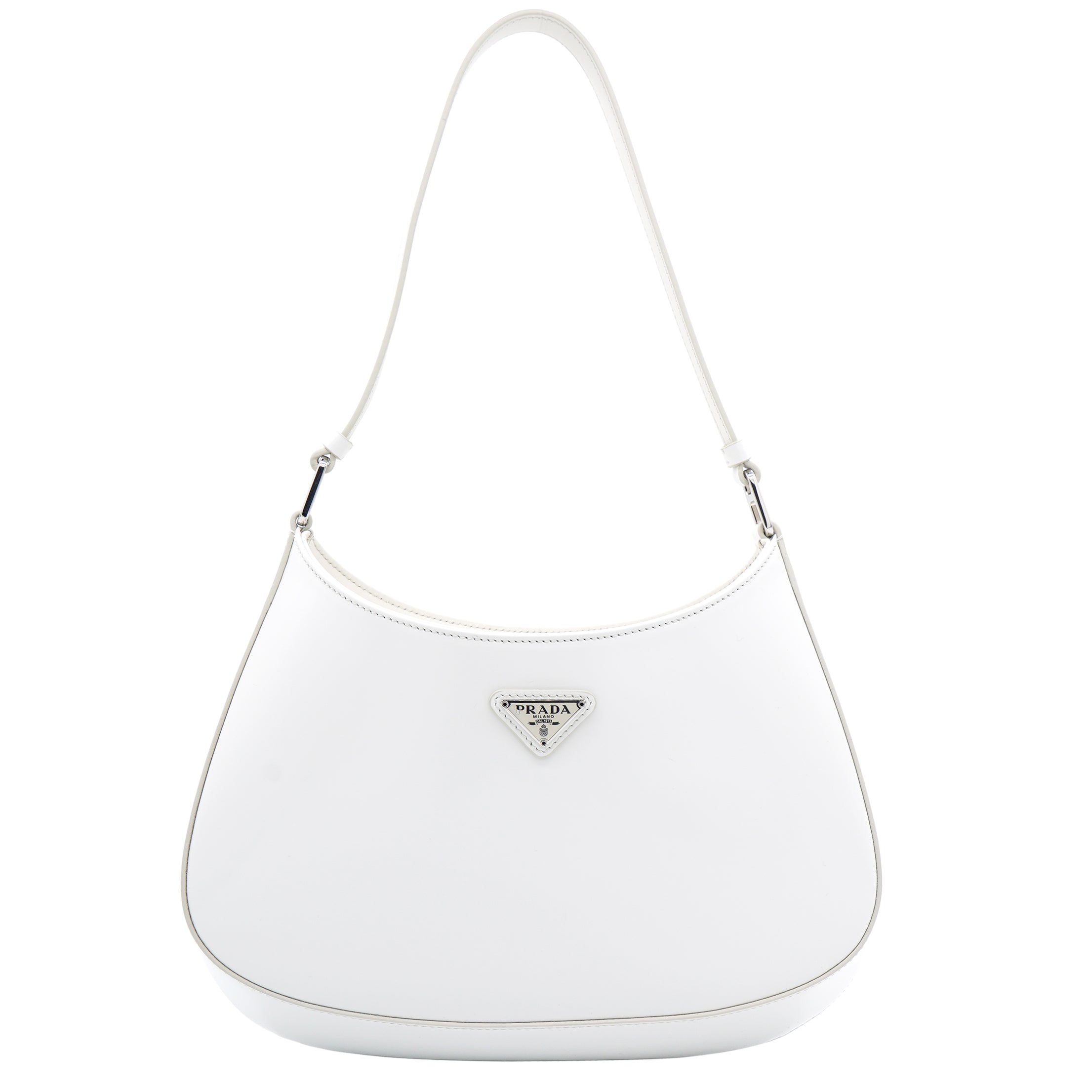 Cleo Brushed Leather Shoulder Bag White