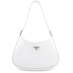 Cleo Brushed Leather Shoulder Bag White