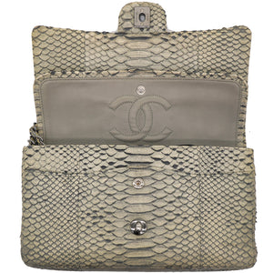 Classic Flap Medium Bag Grey Snakeskin