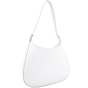 Cleo Brushed Leather Shoulder Bag White