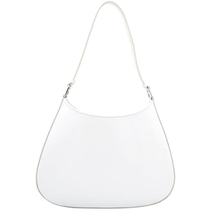 Cleo Brushed Leather Shoulder Bag White