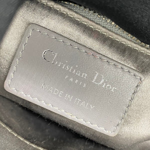 Satin Crystal Cannage Mini Lady Dior Grey