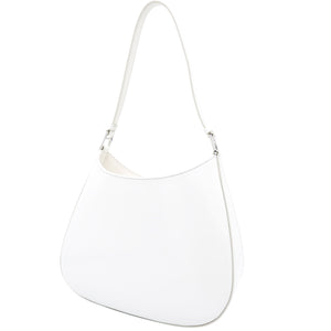 Cleo Brushed Leather Shoulder Bag White