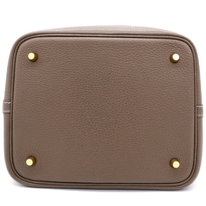 Clemance Leather Picotin Lock 22 Bag Etoupe