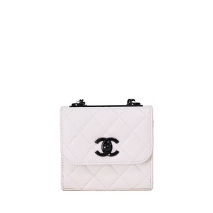 Chanel Mini Trendy CC Clutch with Chain in White Quilted Lambskin