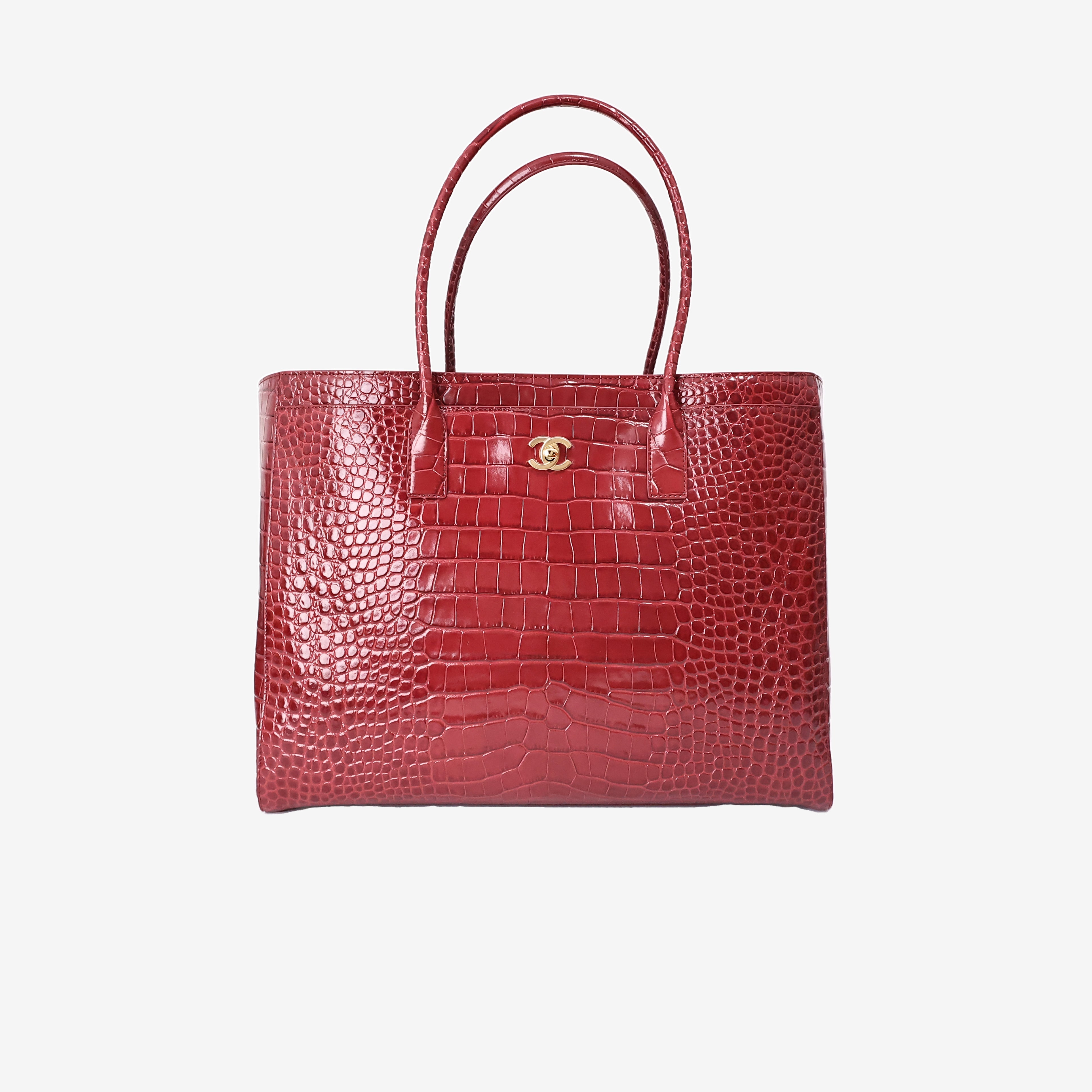 Chanel 26S Matthieu Blazy Shopping Bag Large in Red Crocodile Embossed Calfskin Leather with Gold Hardware (Contact to Enquire)