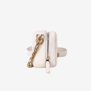 Chanel Twist Your Buttons Clutch with Chain in White Caviar Leather with Gold Hardware (Contact to Enquire)