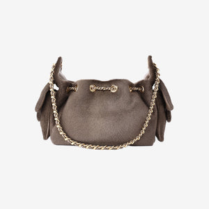 Chanel 26A Matthieu Blazy 25 Mini Hobo Bag in Khaki Pony Hair with Gold Hardware
