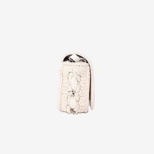 Chanel Mini Bag in White Lambskin Leather with Silver Hardware