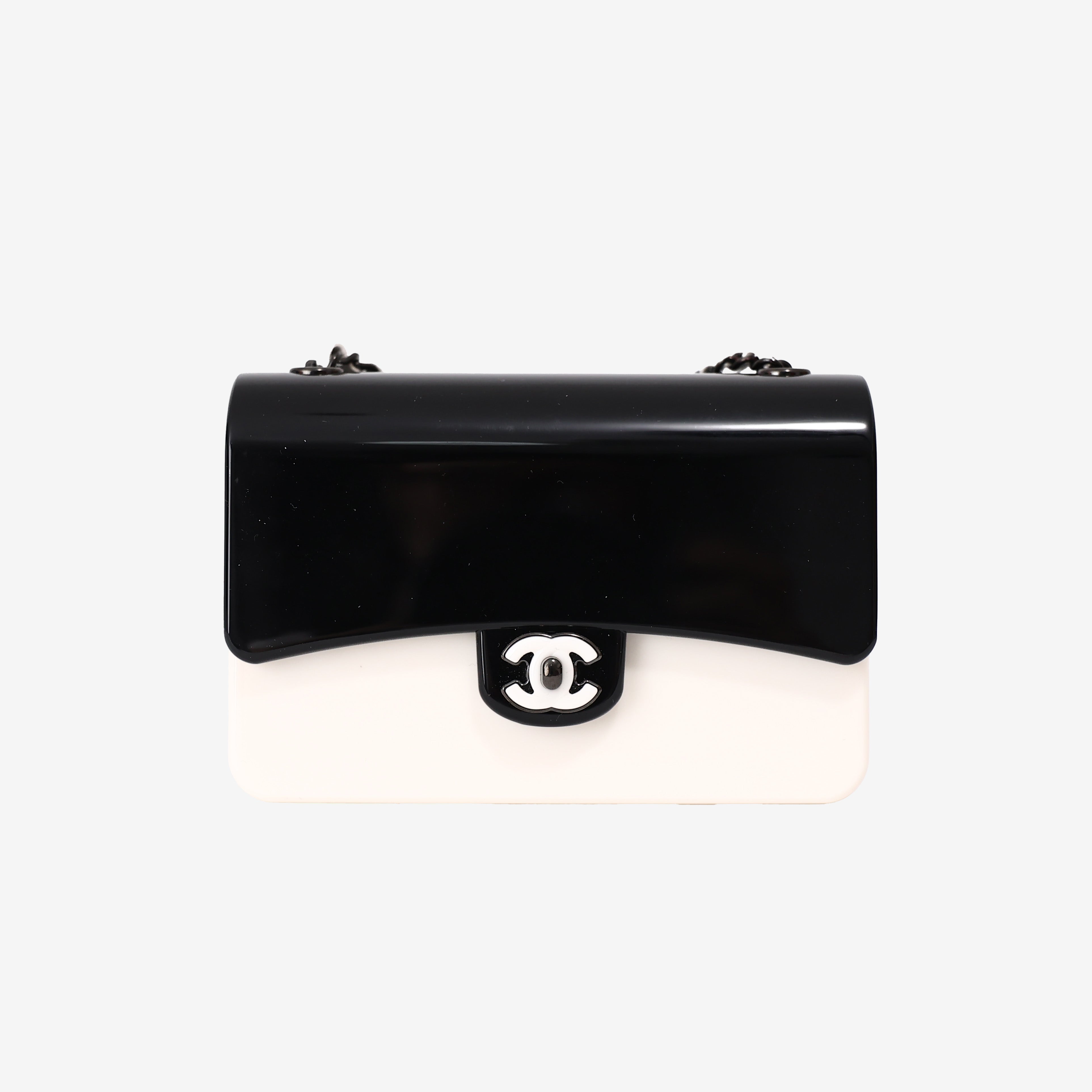 Chanel Plexiglass Coco Bag in Black and White Acrylic with Black Hardware