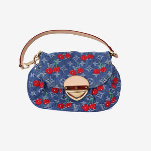 Louis Vuitton x Takashi Murakami Sunset Bag in Monogram Denim Cerises with Gold Hardware (Contact to Enquire)