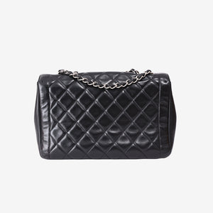 Chanel Vintage Classic Flap Bag in Black Lambskin Leather with Silver Hardware (Contact to Enquire)