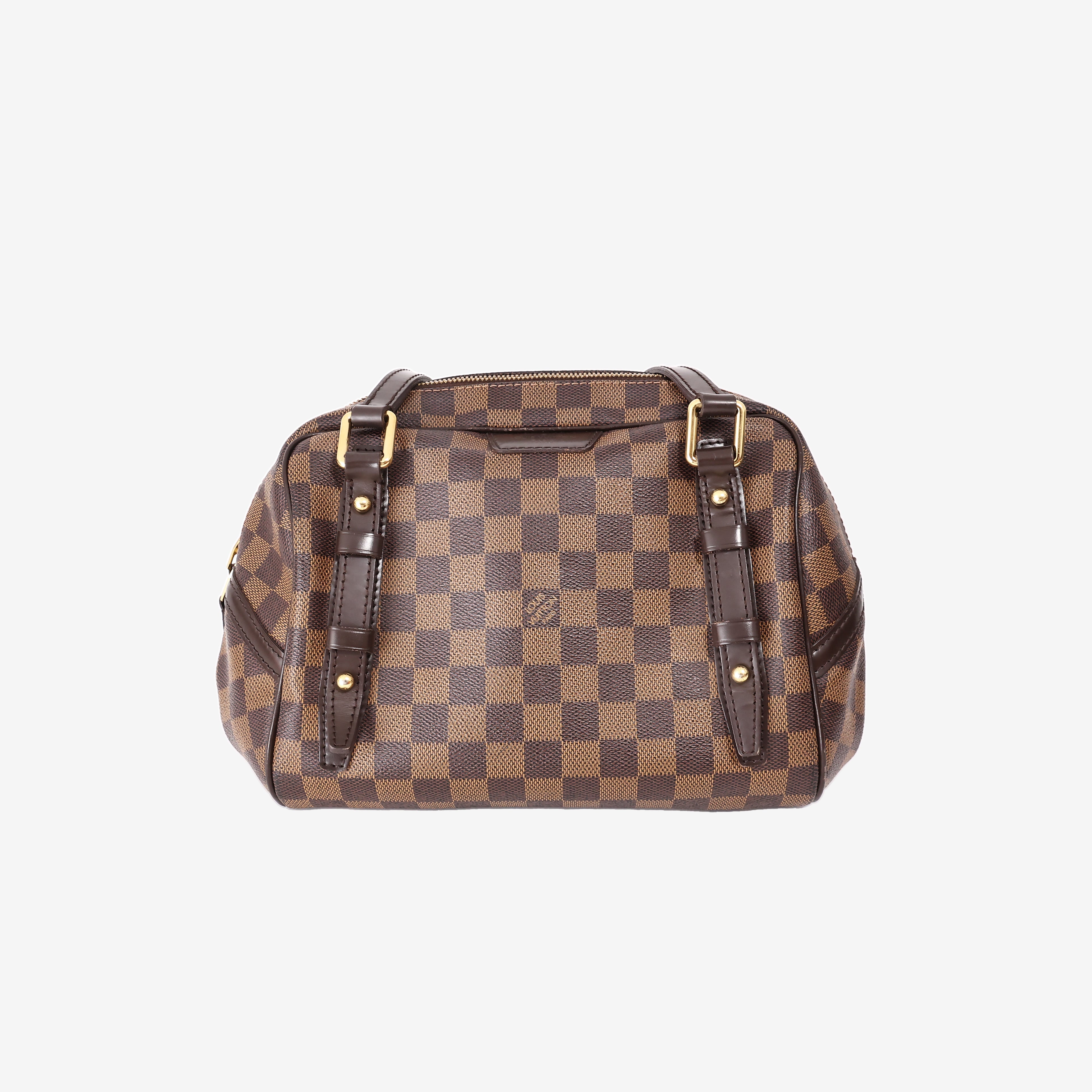 Louis Vuitton Rivington PM Handbag in Damier Ebene Canvas with Gold Hardware