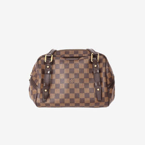 Louis Vuitton Rivington PM Handbag in Damier Ebene Canvas with Gold Hardware