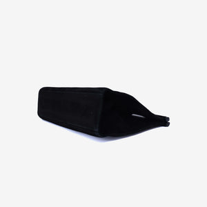 Chanel Vintage Structured Mini Handle Bag in Black Suede Leather