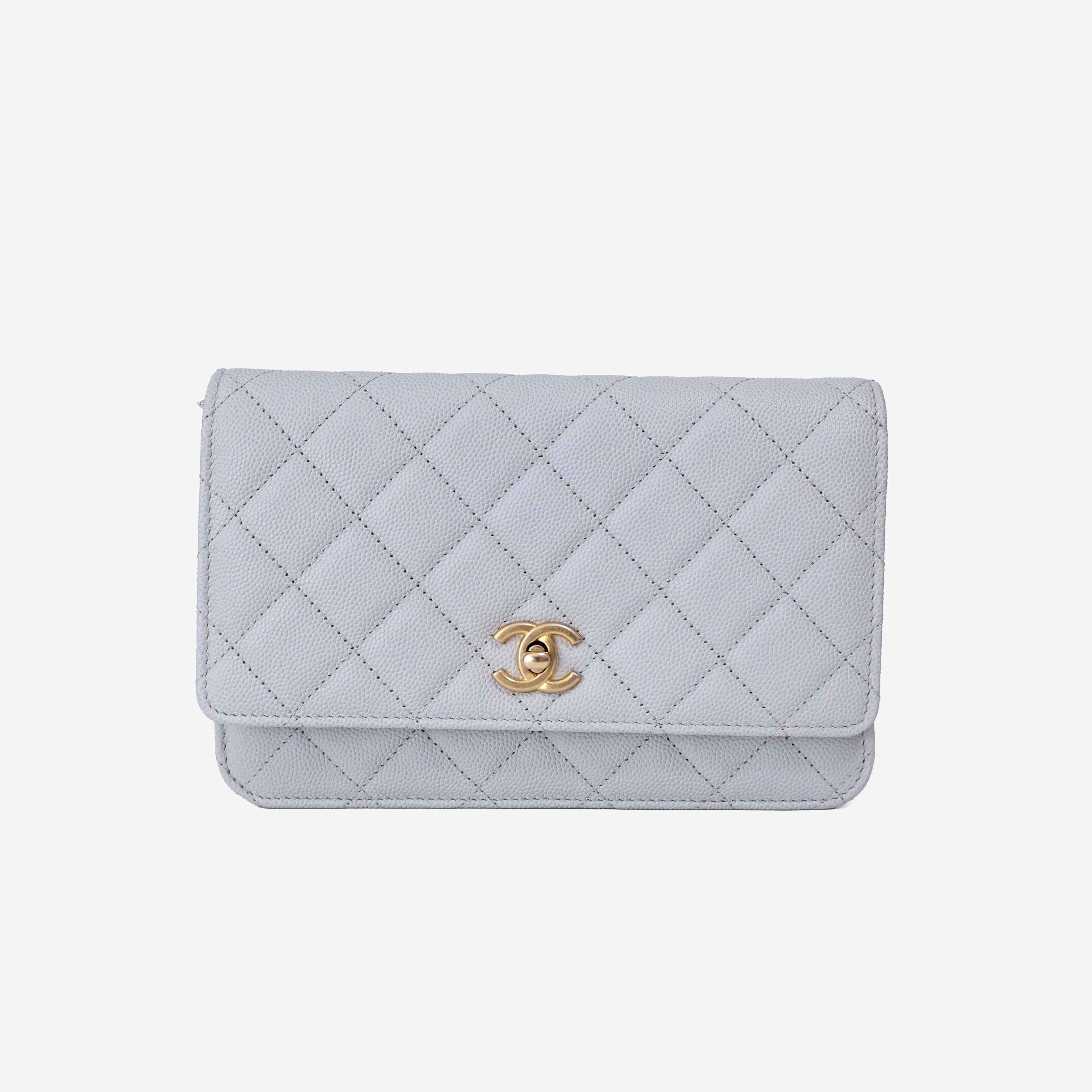 Chanel Wallet on Chain in Grey Caviar Leather with Gold Hardware