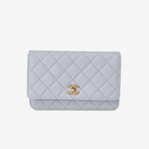Chanel Wallet on Chain in Grey Caviar Leather with Gold Hardware