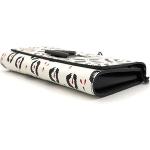 Graphic Print Leather Twist Wallet on Chain