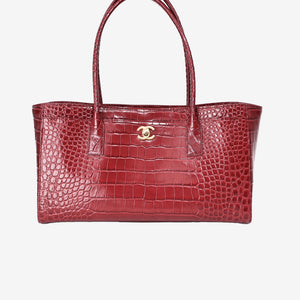Chanel 26S Matthieu Blazy Shopping Bag Small in Red Crocodile Leather with Gold Hardware (Contact to Enquire)