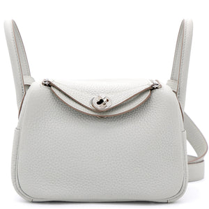 Taurillon Clemence Mini Lindy 20 Gris Pearle
