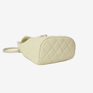 Chanel Urban Spirit Mini Backpack in Light Yellow Caviar Leather with Silver Hardware