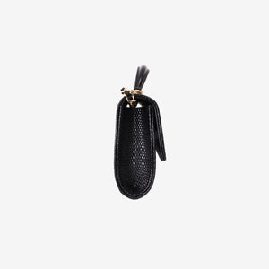 Chanel 26A Matthieu Blazy Clutch with Top Handle in Black Lizard-Embossed Calfskin with Gold Hardware (Contact to Enquire)