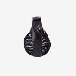 Chanel Mesh Mini Round Hobo Pouch Bag in Black Mesh with Gold Hardware