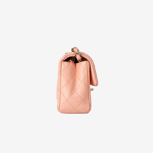 Chanel Classic Mini Rectangular Flap Bag in Light Pink Lambskin with Gold Hardware (Contact to Enquire)
