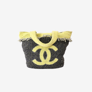 Chanel Coco Beach Terry Cloth Tote Bag and Towel Set in Yellow and Dark Grey (Contact to Enquire)